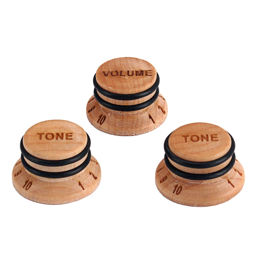 3pcs holz vintage tone volume control knob tone control knob set für elektrische gitarre bass teile musical instruments free global shipping