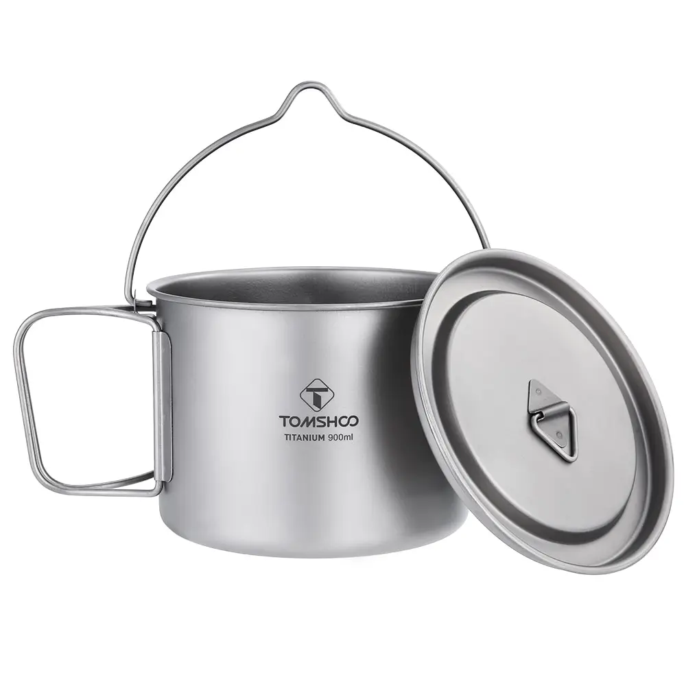 TOMSHOO 900 мл портативный титановый горшок титановая чашка для воды кружка с крышкой