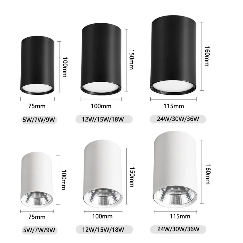 

Dimmable LED Downlight Ceiling Spotlights Living Lamp 110v 220v 230v Lighting For Kitchen Spot light Surface mounted downlights