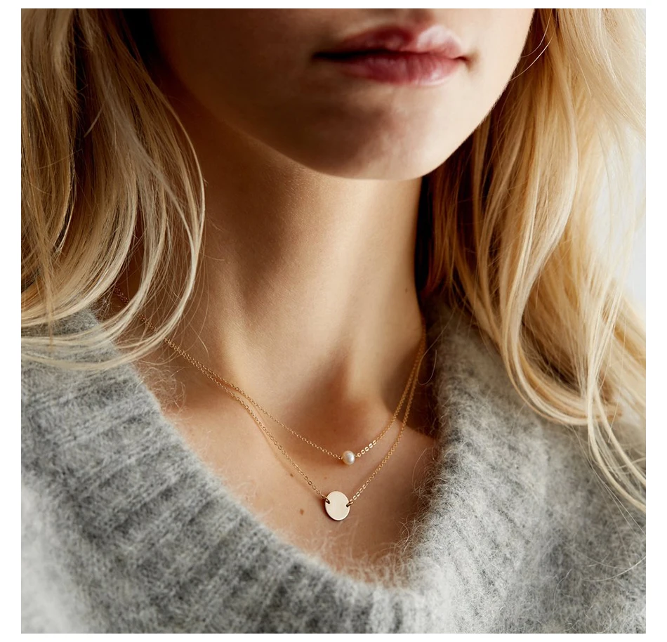 Ожерелье JUJIE из нержавеющей стали с жемчугом для женщин золотое ожерелье 2020