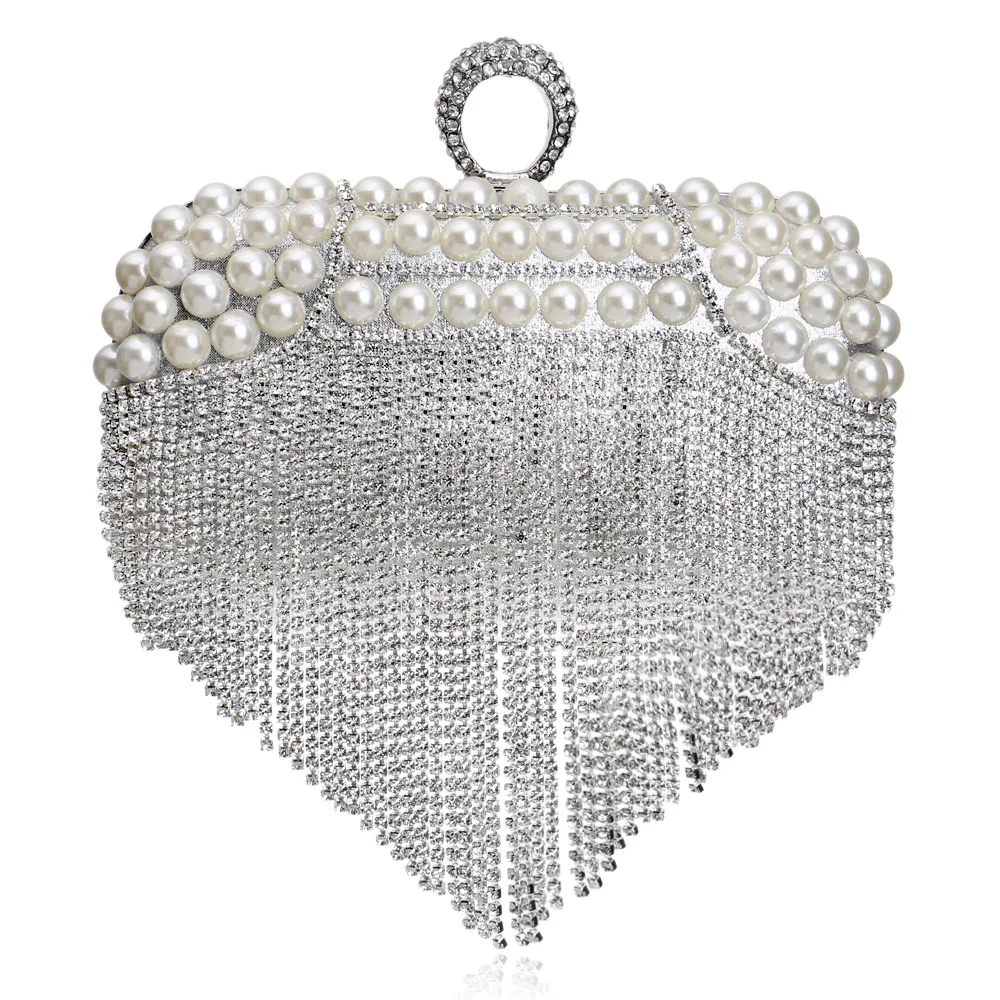 Роскошные вечерние сумочки с кисточками и золотыми стразами клатчи женская