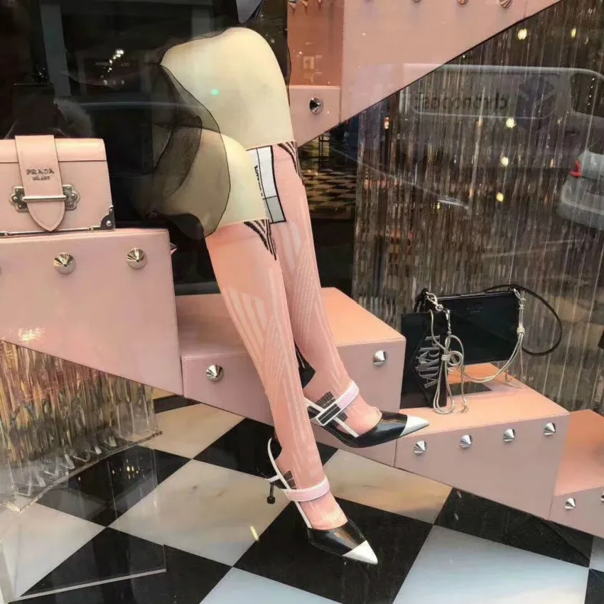 Осенние женские хлопковые носки с надписью 1 пара чулки до бедра соблазнительные