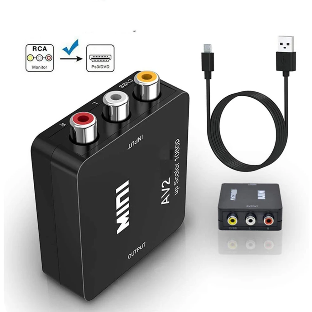 HD 1080P AV к HDMI совместимый преобразователь для телевизора AV2 адаптер PS3 PS4 DVD Xbox