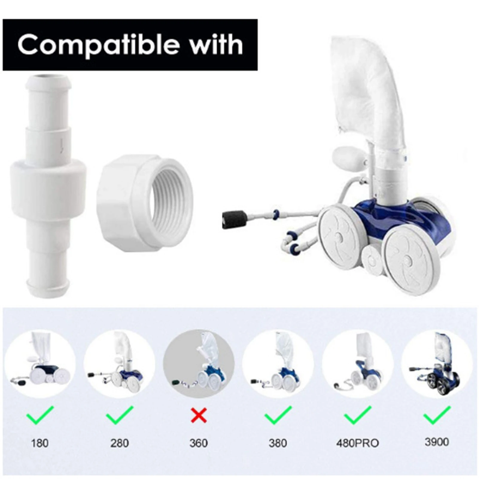 

Pool Cleaner Hose Swivel Replace Kit D20 D15 For 280, 390 Pool Cleaner Ball Bearing Swivel D20 D15