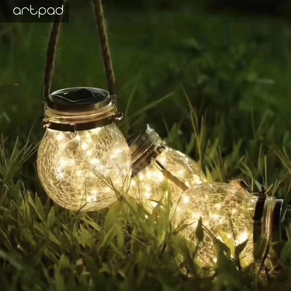 Уличная стеклянная банка с трещинами портативная фотовспышка для сада стола