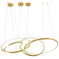 gold light luxury ring chandeliers circle ceiling mounted led chandelier for living room dining room kitchen hanging light