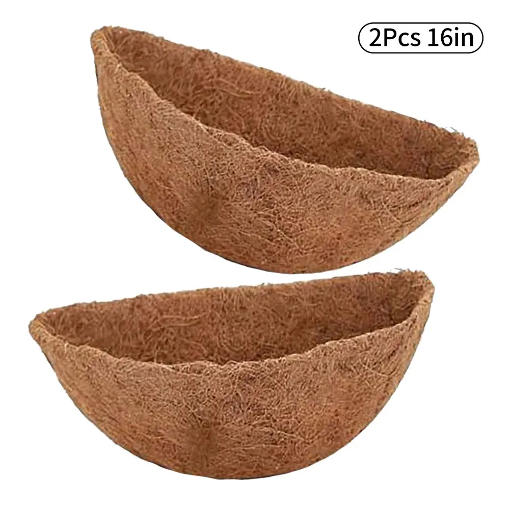 

2PCS Basket Coconut Liner 16inch Eco-Friendly Natural Plant Fibers Liner for Flower Flower Pot Basket Liners Plant Garden Decor