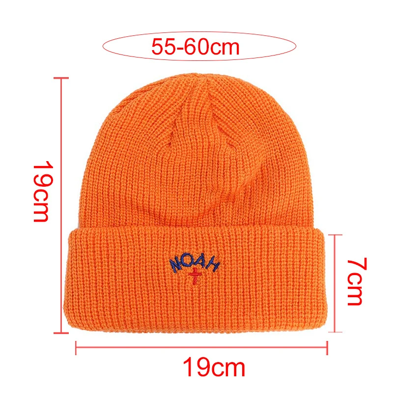 Харадзюку Ноя принт Осень Зима Skullies Hat Модные теплые шапочки шапки повседневные
