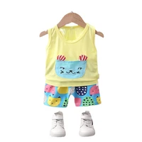 kid infant cotton new summer children boys cartoon clothing baby girls sports t shirt shorts 2pcssets clothes toddler tracksuit
