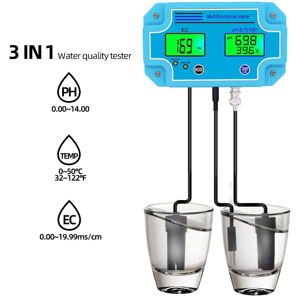 

Digital PH EC Temperature Meter Tester 3 in 1 Portable PH-2981 High Accuracy Monitoring Equipment Tool Aquarium Water Meter