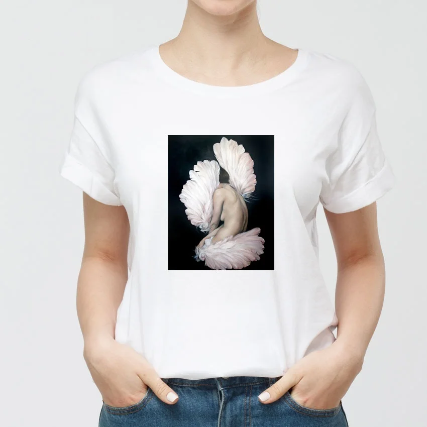 ERNESTNM Новое поступление Харадзюку эстетика женская футболка сексуальные цветы