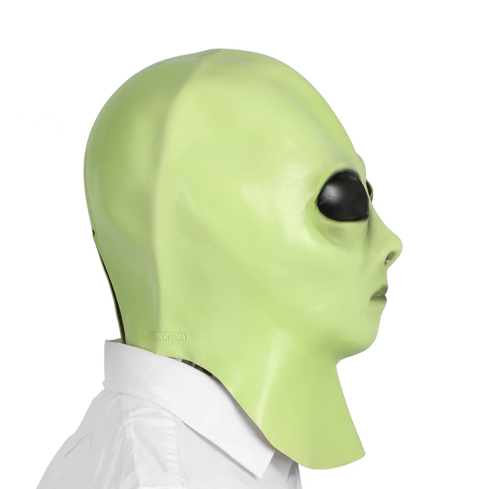 green Alien Head UFO Mask for Adult and Kids-Halloween party Costume Realistic Mask-Latex Full Masks over head mask | Дом и сад