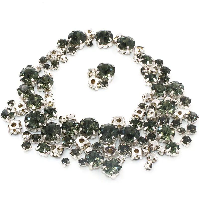 Новинка лидер продаж бисер для одежды 100 шт./упак. смешанные размеры серое стекло