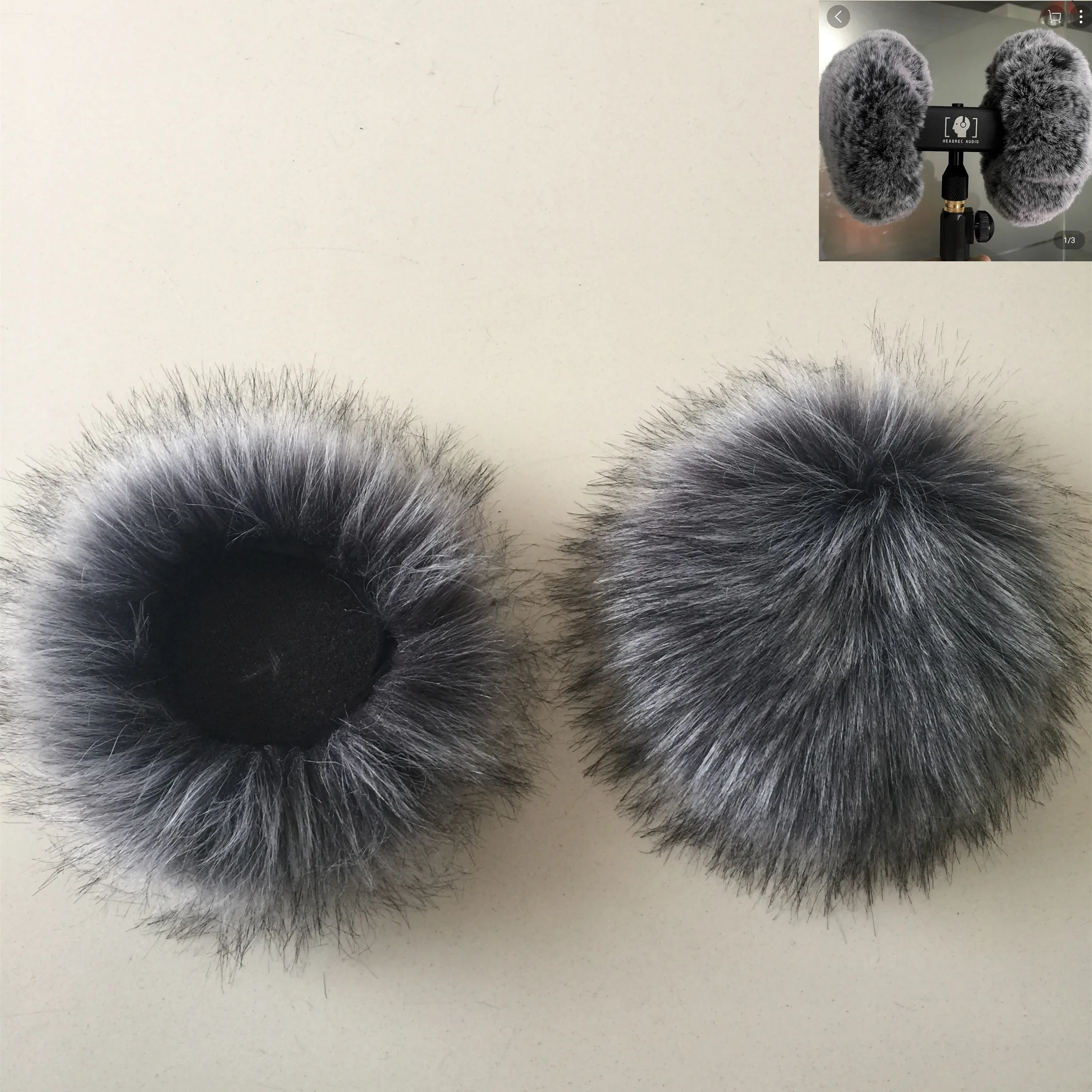 Microphone Windscreen for 3DIO HeadRec Recorders for 3DIO Free Space Binaural Mic Outdoor Fur for ASMR Dead Cat Furry Windshield