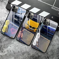 bmwo boy see sports car cool jdm drift phone case tempered glass for iphone 1311 12 pro mini xr xs max 8 x 7 6 s plus se covers