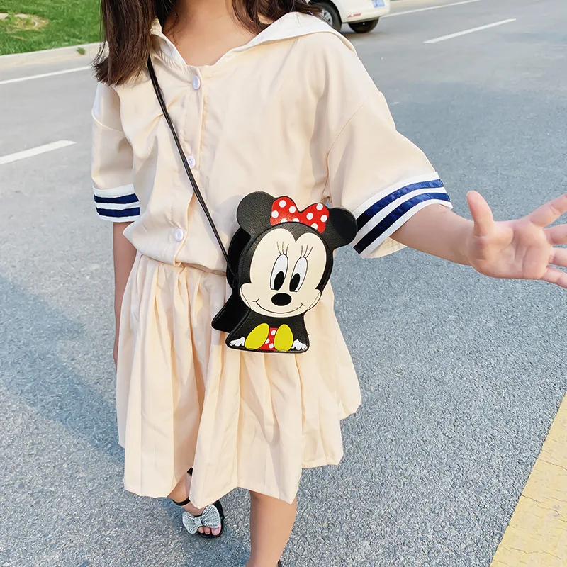 Детская сумка мессенджер с Микки Маусом модная маленькая сумочка на плечо для