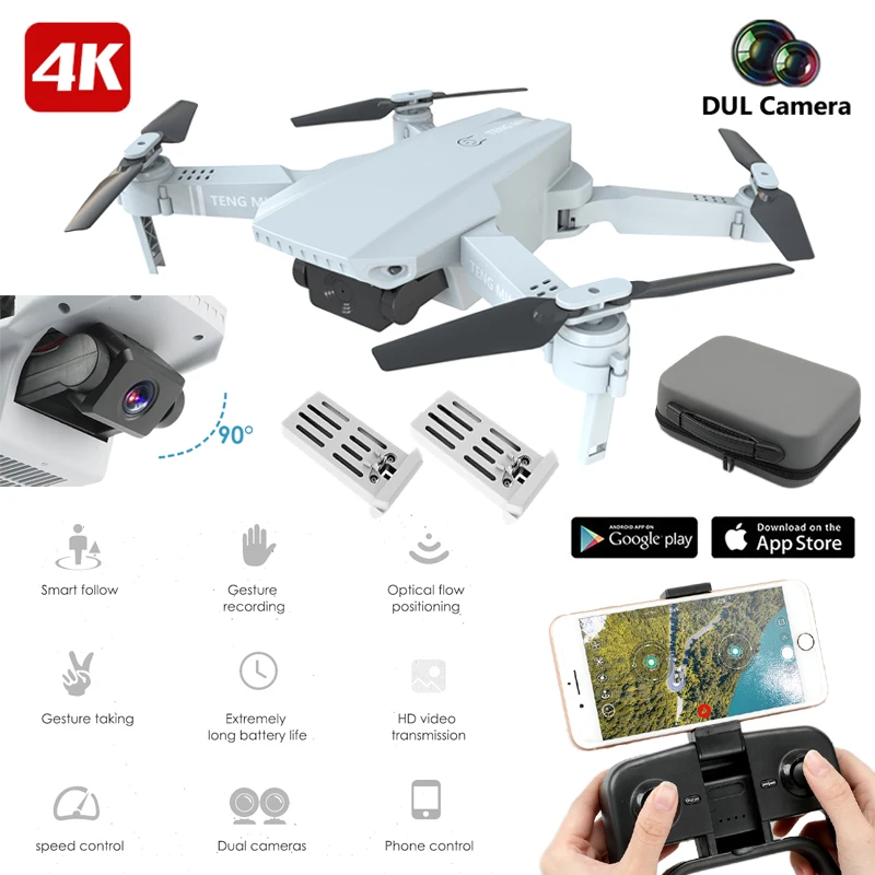 

Drone 4K Foldable Quadrocopter FPV Dron 2.4G WIFI Selfie Optical Flow Helicopter Remote Control Rc Toy Quadcopter with Camera HD