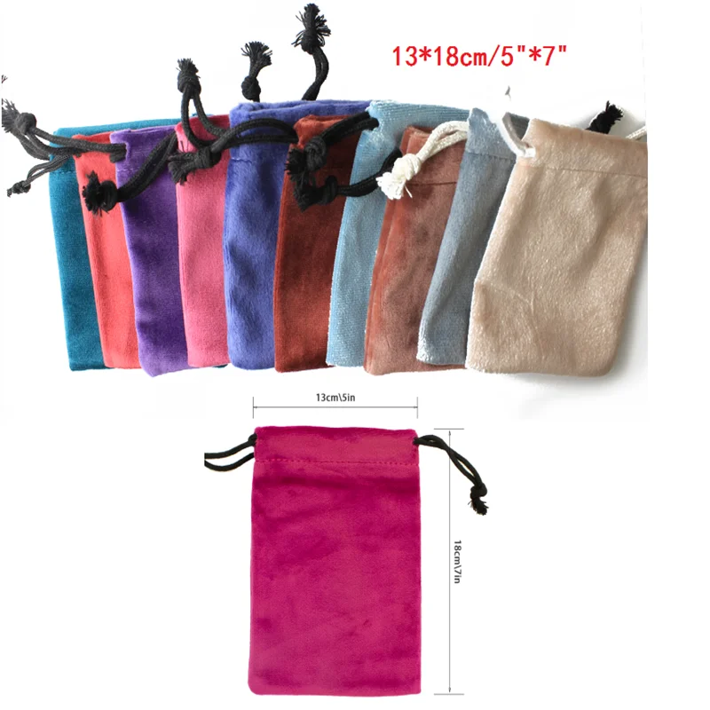 

1pcs 13*18cm/5"*7" Drawstring Velvet Gift Bags Wedding Christmas Valentine's Day Party Candy Decoration Charms Jewelry Packaging