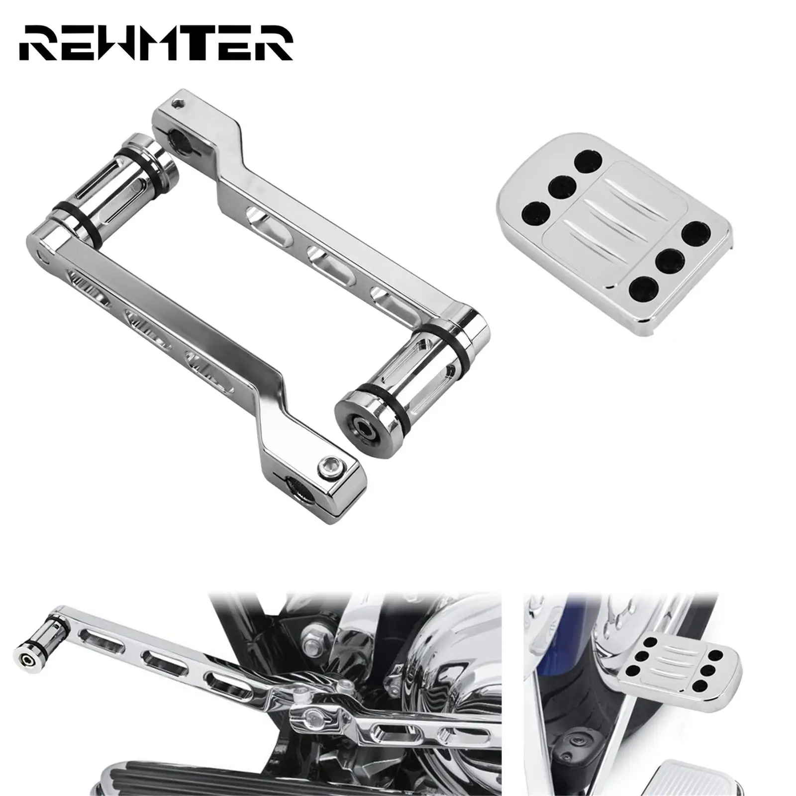

Motorcycle Front Rear Toe Heel Shift Lever Shifter Peg Brake Pedal Cover Footpegs Kit Set For Harley FL Softail Touring FLHR