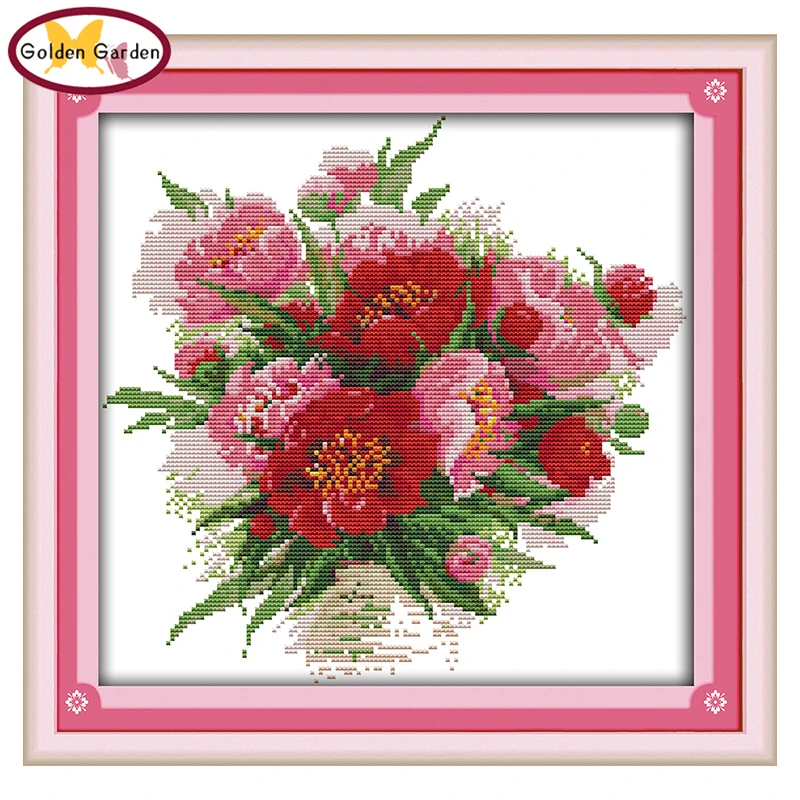

GG The Bright Flowers Joy Sunday Cross Stitch Kit Arts&Designs Embroidery Needlework Sets Cross Stitch Patterns for Home Decor