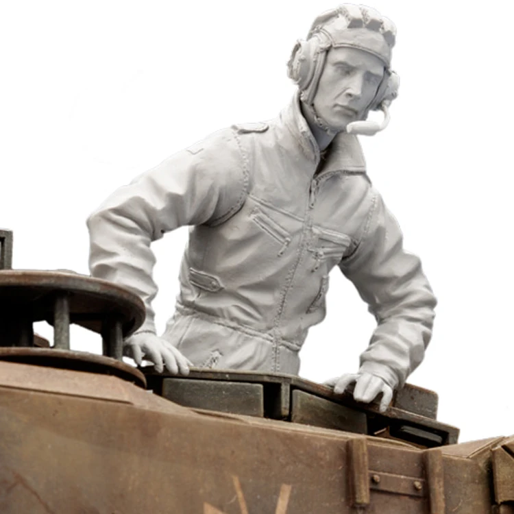 

Коллекция 1/16 года, командующий танком бундесвэйра, фигурка модели из смолы GK, военная тема солдата Второй мировой войны, несобранный и Неокр...