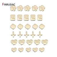 14k gold plated copper metal small flower heart pendants charms for jewelry making diy earrings necklace bracelet components