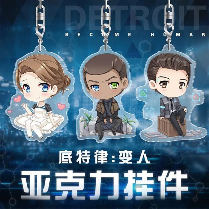 Игра Детройт: станьте человеком Коннор Кара брелок аксессуары для косплея