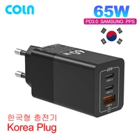 pd65w gan usb c charger type c 45w 20w pps qc3 0 korea kr plug quick charger adapter for macbook samsung s20 s21 note20 iphone13