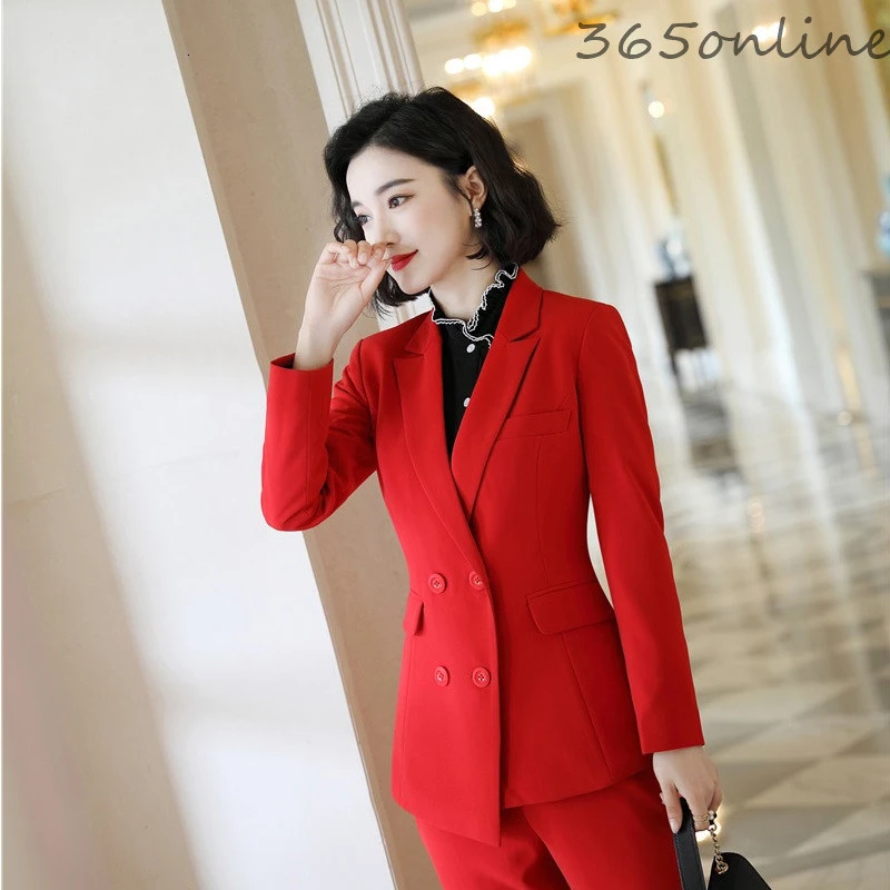 Новинка деловые блейзеры с длинным рукавом в офисном стиле красные куртки пальто