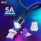 Магнитный кабель 5 А Type-C Micro Usb кабель для быстрой зарядки и передачи данных для iPhone, Huawei, Samsuang, Xiaomi, зарядное устройство, Магнитный зарядный провод