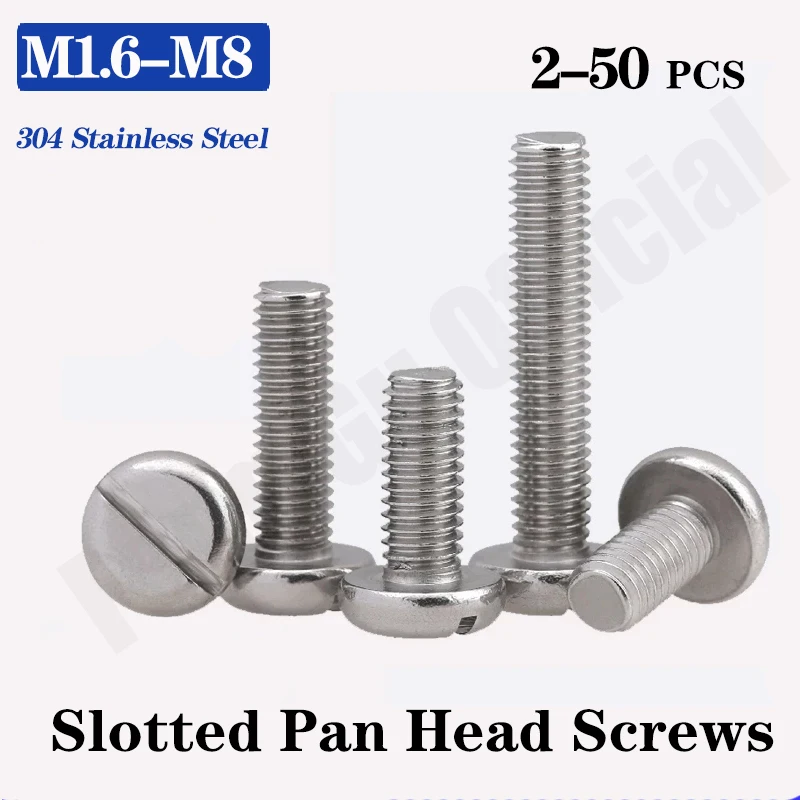 

GB67 [M1.6-M8] 304 Stainless Steel Slotted Pan Screws Slotted Grooving Screw DIN85 A079