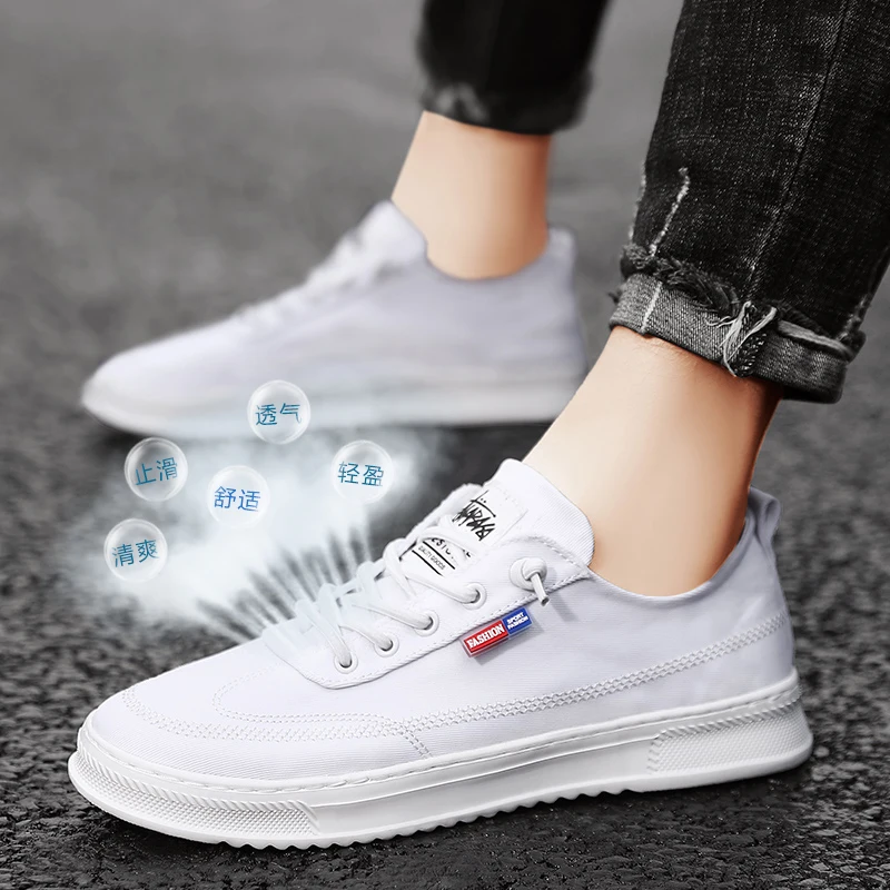 

Men Shoes Flat Men's Sneakers Shoes Men Soft Sole Mens Casual Canvas Studded Guys Korean Summer Sapatos Masculinos Casuais