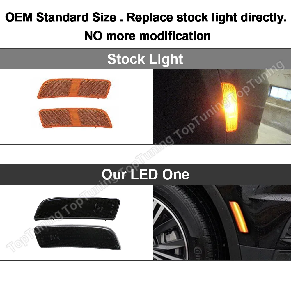 Лампа переднего бампера Янтарная светодиодный боковой габаритный фонарь 2 шт.