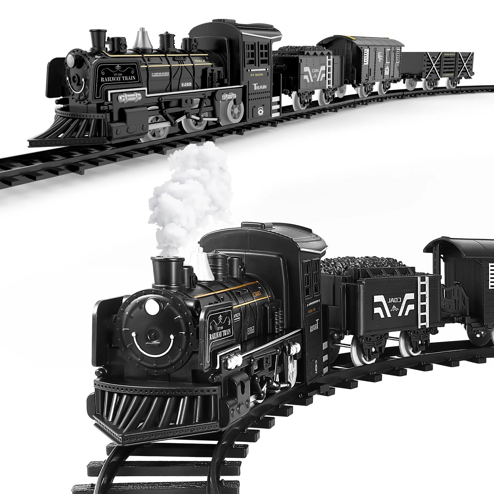 

Toyvian 1 Set Kids Steam Engine Locomotive Freight Electric Model Train Railway Train Steam Train Set Plaything