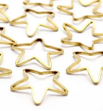 

20 Raw Brass Star Connector (16 mm) Bs 1209