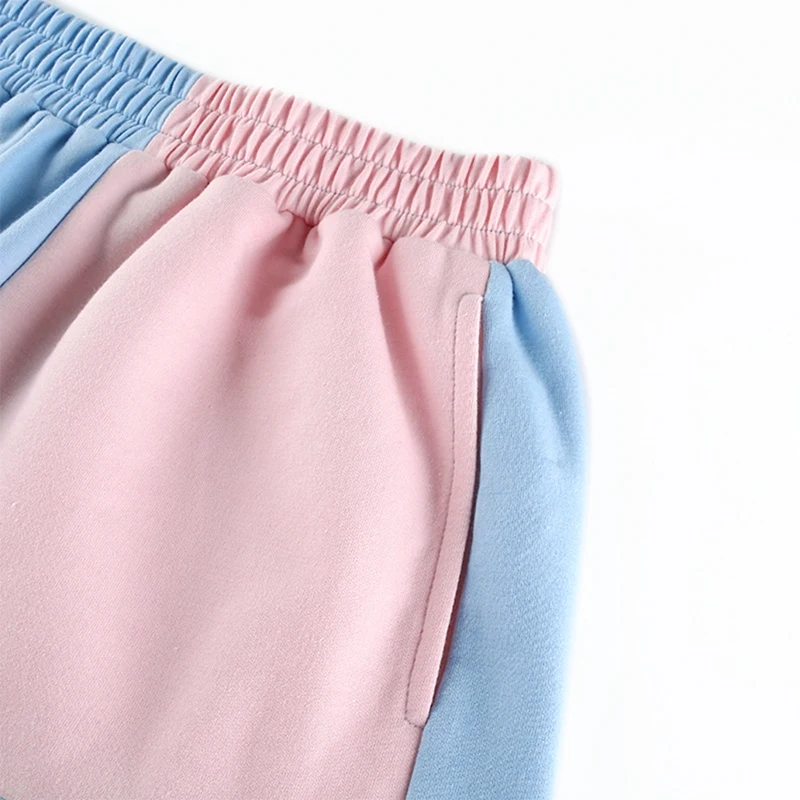 

Colorblock Elastic High Waist Casual Straight Shorts Summer Activewear Women Loose Cute Sports Shorts