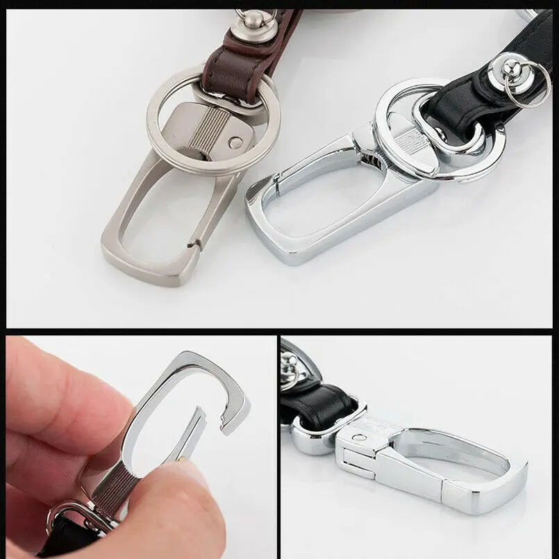 

1Pcs Zinc Alloy Metal With Leather Car Key Case Shell Cover Keychain Holder for BMW