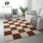 Мягкий плюшевый напольный тихий Коврик-пазл, 12 шт., пенопластовые коврики для занятий спортом, фитнесом, коврики для йоги, детский коврик для ползания, коврики для гостиной