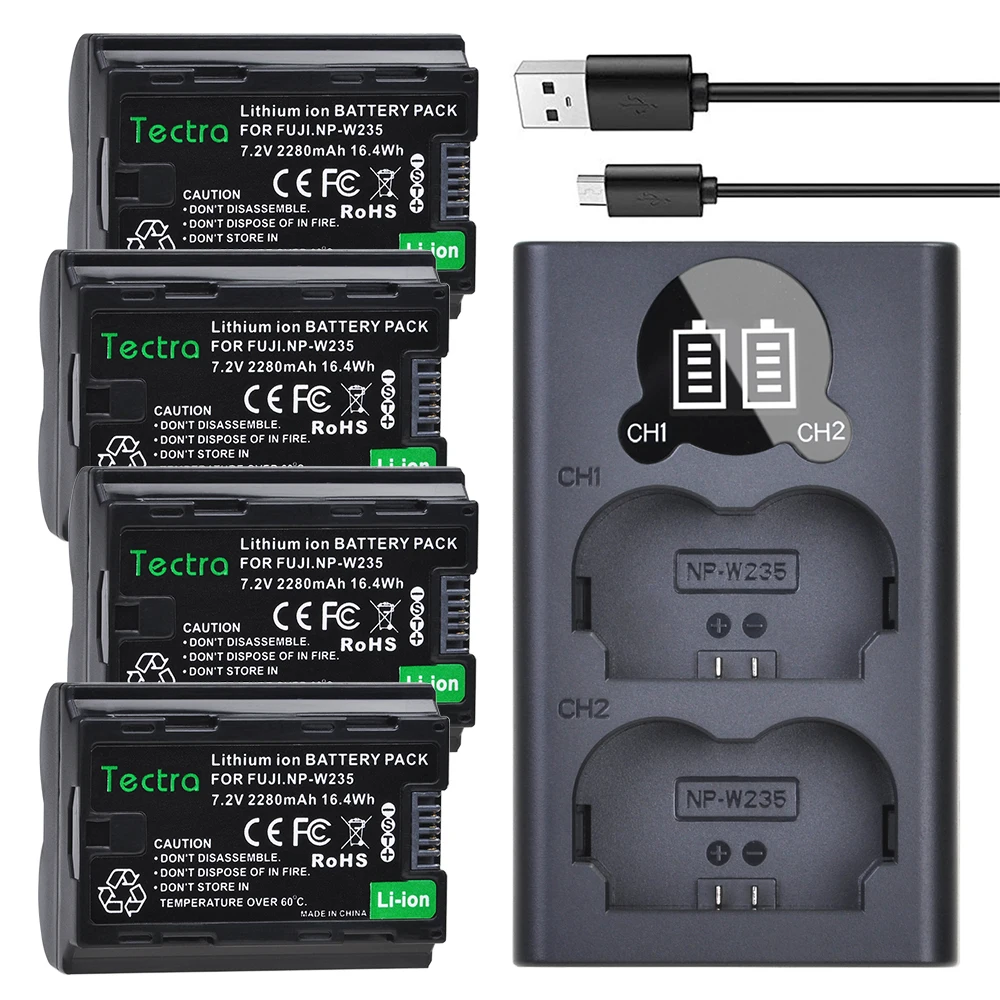 4 шт. 2280 мАч NP W235 NPW235 Аккумулятор для камеры Fujifilm Fuji X T4 камера + LCD USB двойное