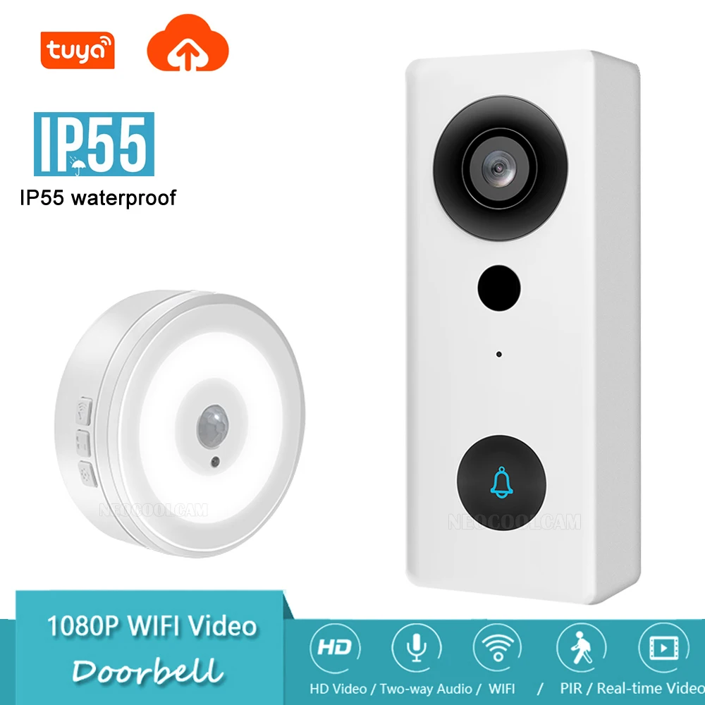 Tuya 1080P видео дверной звонок интеллектуальных домашних Wi Fi открытый