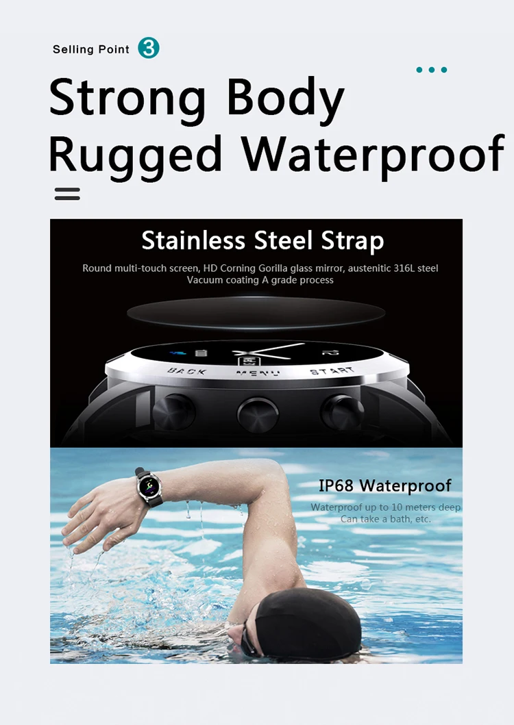 KSUN KSR903 cheep bluetooth android/ios телефоны водонепроницаемые сенсорный экран Здоровье Спорт Смарт часы
