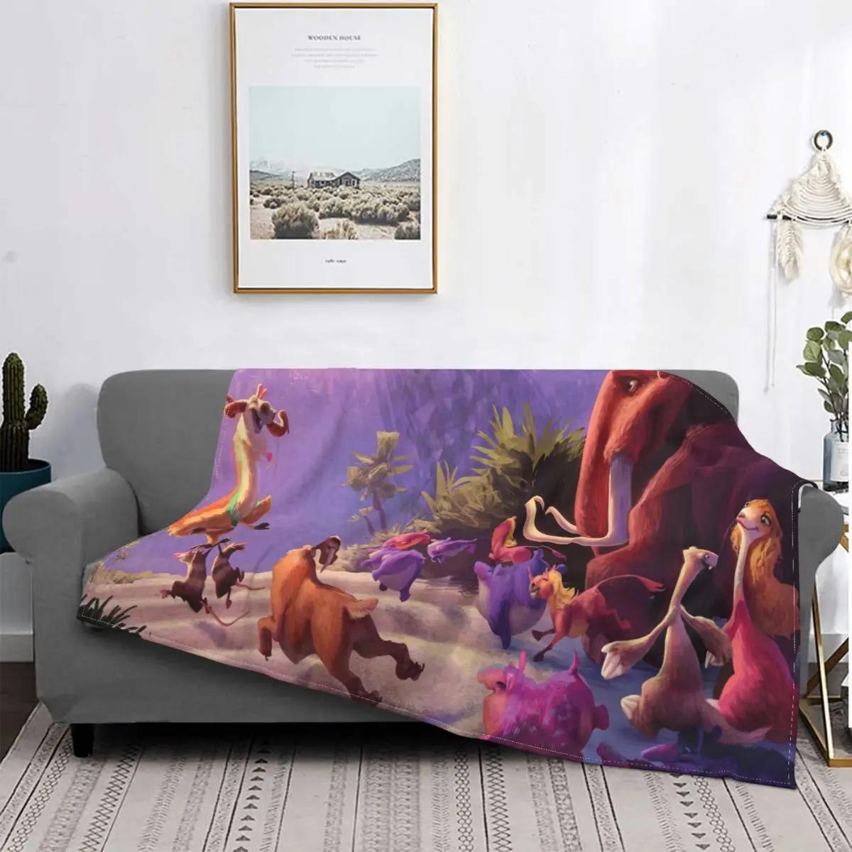 

Ice Age Manfred Animated Film Blanket Flannel Art Cozy Soft FLeece Bedspread