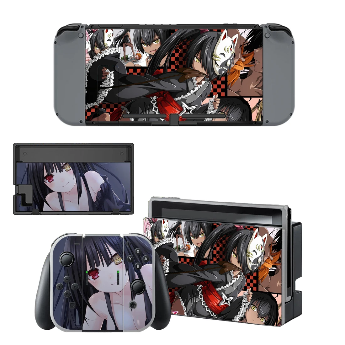 Аниме милая девушка Tokisaki Kurumi скины для nintendo переключатель кожи наклейка для nintendo Переключатель консоли Joy-Con наклейки на регулятор