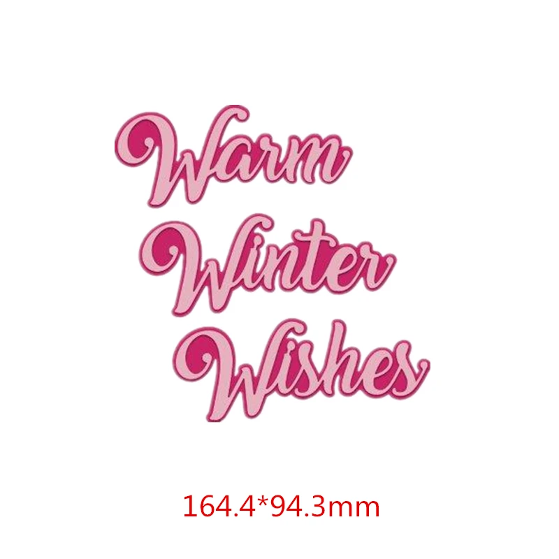 warm winter wishes Рождественские слова "пусть вы Рождество Искра" металлические Вырубные штампы для скрапбукинга бумаги фотоальбома открыток Декор - Цвет: warm winter wishes