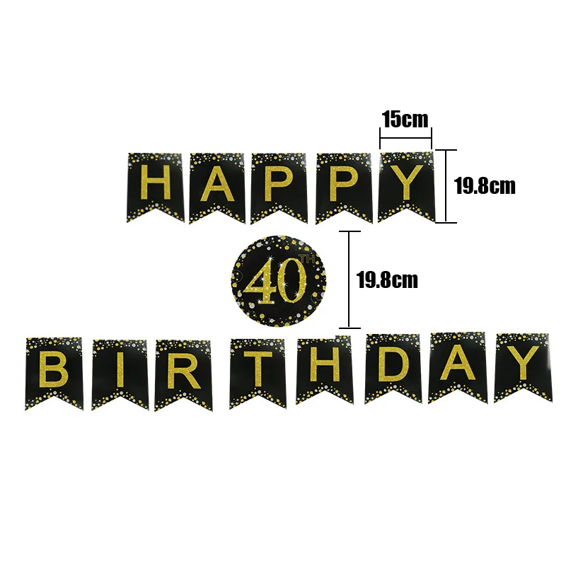 LINVIERLOVE черного и золотого цвета 21st 30th 40th 50th 60th баннера для дня рождения свадьбы