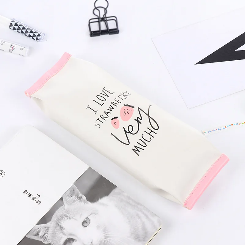 Творческий граната клубника школьный Карандаш Чехол милые из искусственной кожи