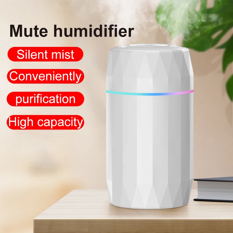 

1.2L Large Capacity Silent Air Humidifier Colorful Night Light USB Plug Aroma Diffuser Continuous/Intermittent Mode Fine Spray