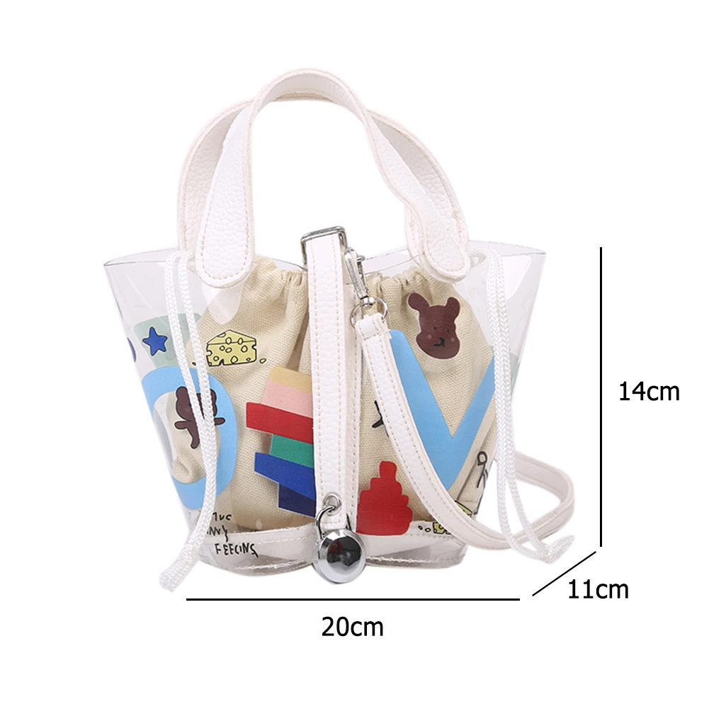 2 шт./компл. женская сумка через плечо с граффити Прозрачная ПВХ сумка-клатч сумки