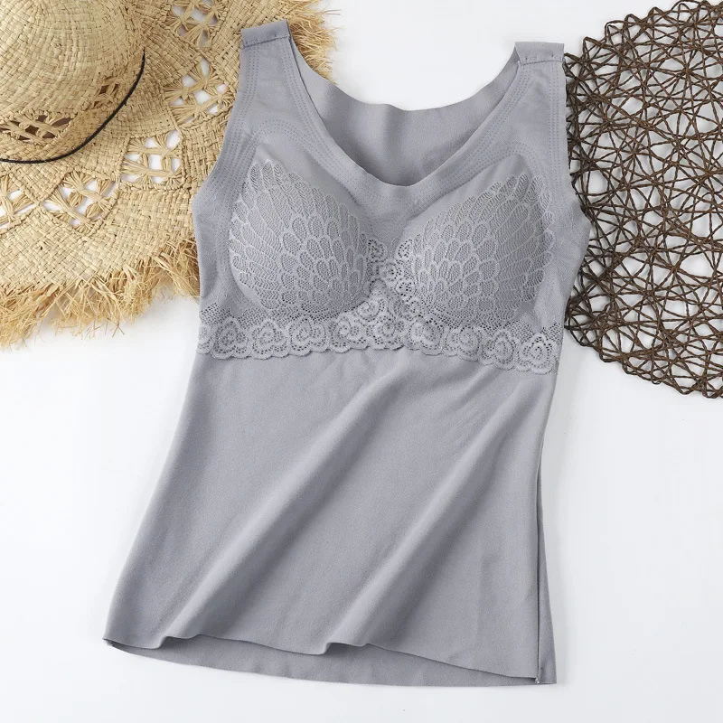 Термобелье женское Бесшовное кружевной однотонный бюстгальтер с чашками пуш-ап |