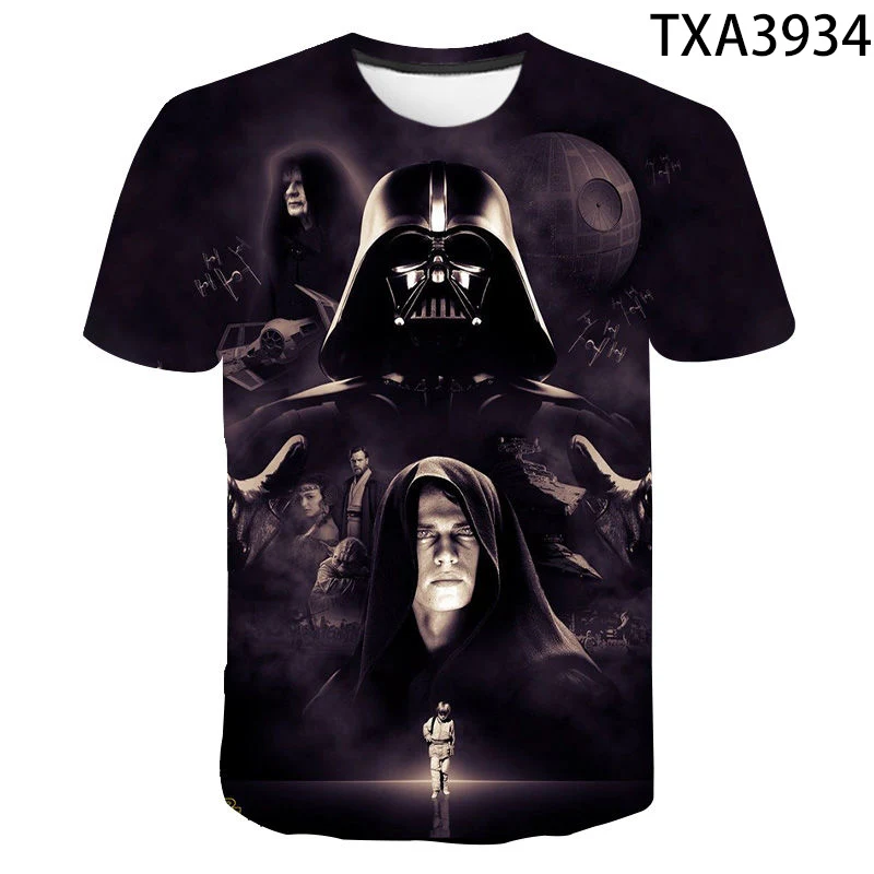 

2020 New Summer Fashion Boy Girl Kids 3D Printed T Shirt Star Wars Movie Men Women Children Casual Streetwear Cool Tops Tee